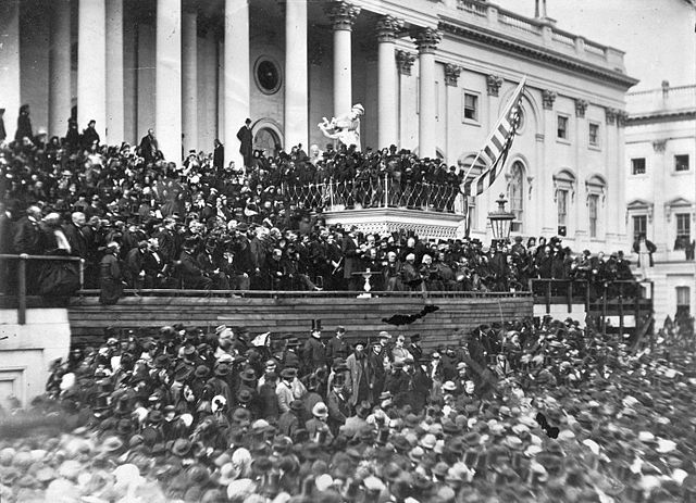 Abraham Lincoln delivering his Second Inaugural Address, March 4, 1865. Library of Congress, Prints and Photographs Division.